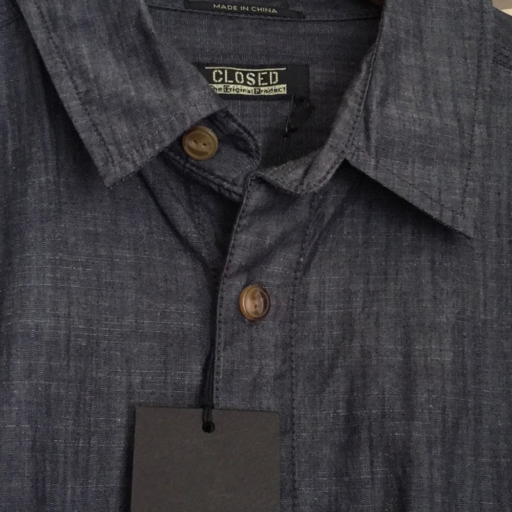 NWT Closed Chambray Stamford Shirt Dark Blue, L - Picture 2 of 13